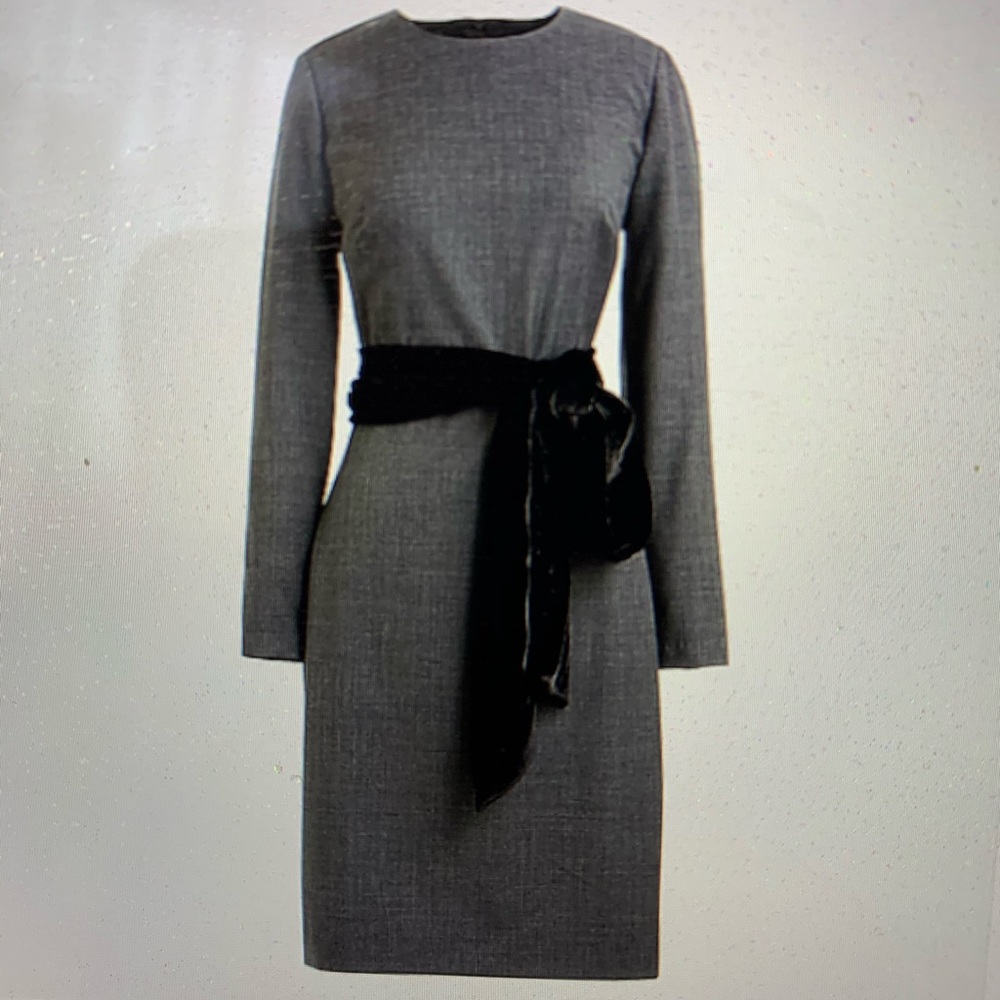 NWOT dress in stretch wool with velvet sash J.Crew